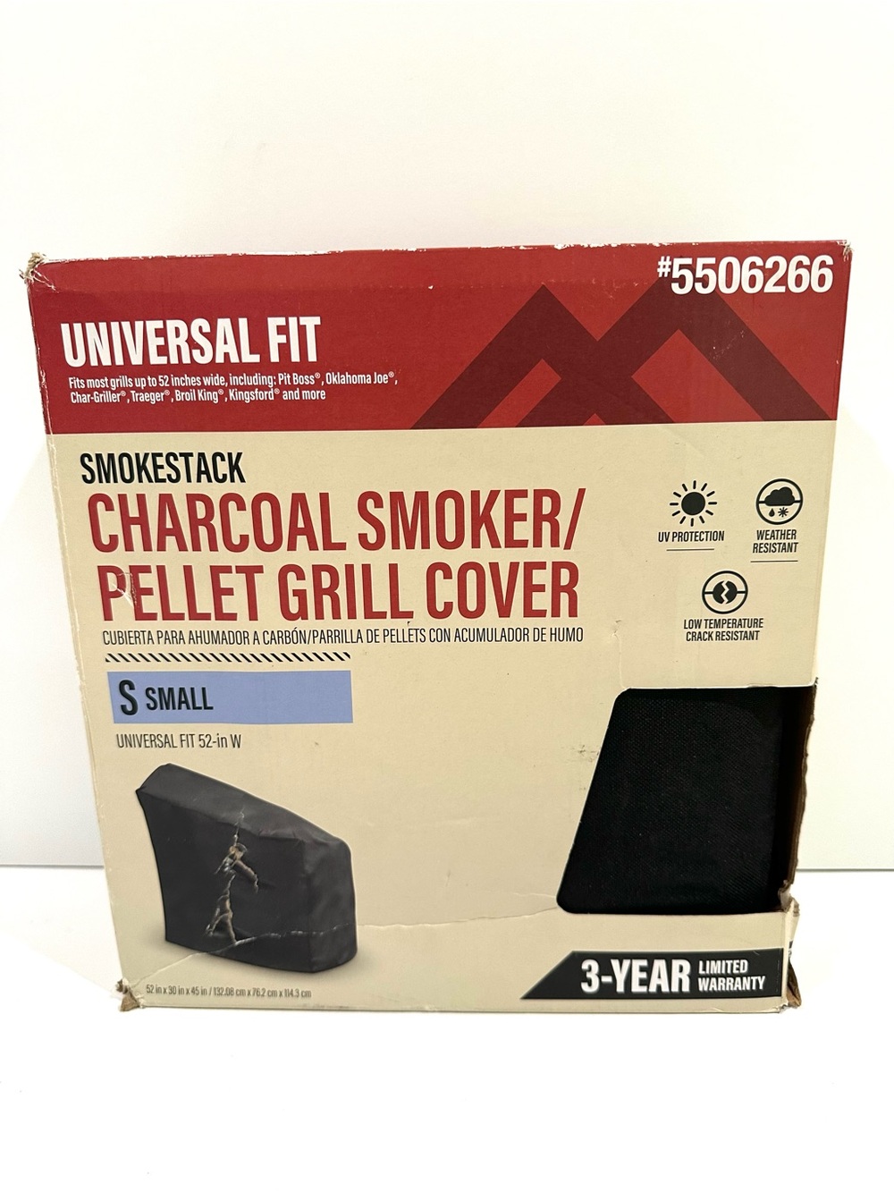 Master Forge Universal Medium Charcoal Smoker 52" x 45" Black Pellet Grill Cover
